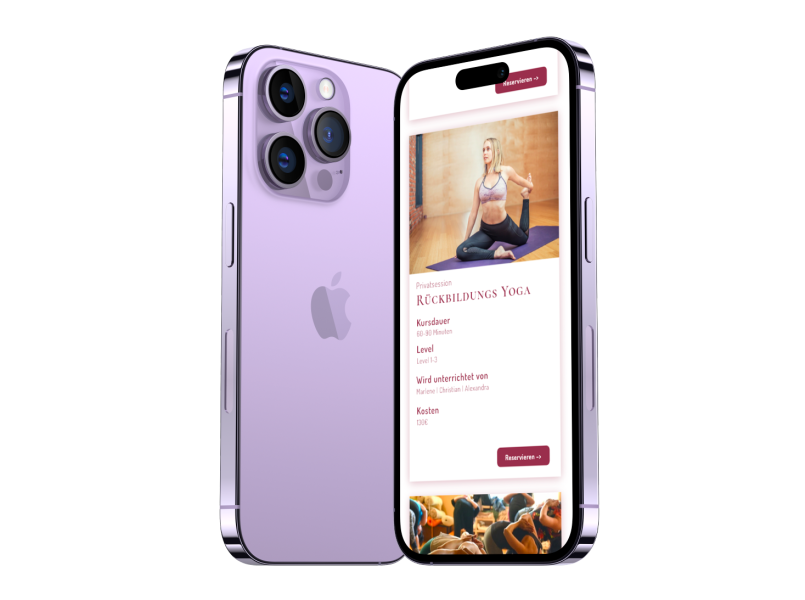 simpliWeb-Website Referenz Yogawebsite